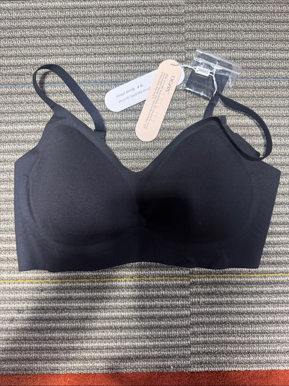 Seamless Black Comfort Bra with Light Support